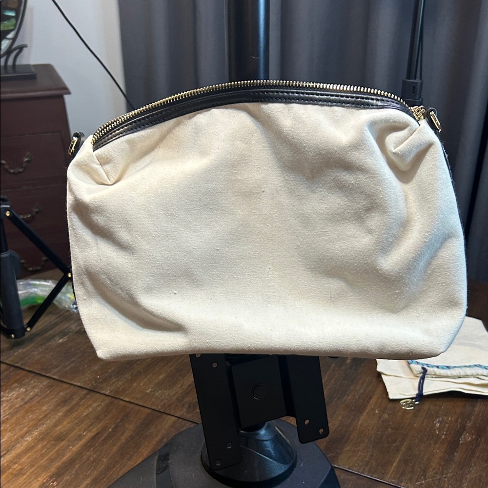 Black Leather Pouch with Gold Accents